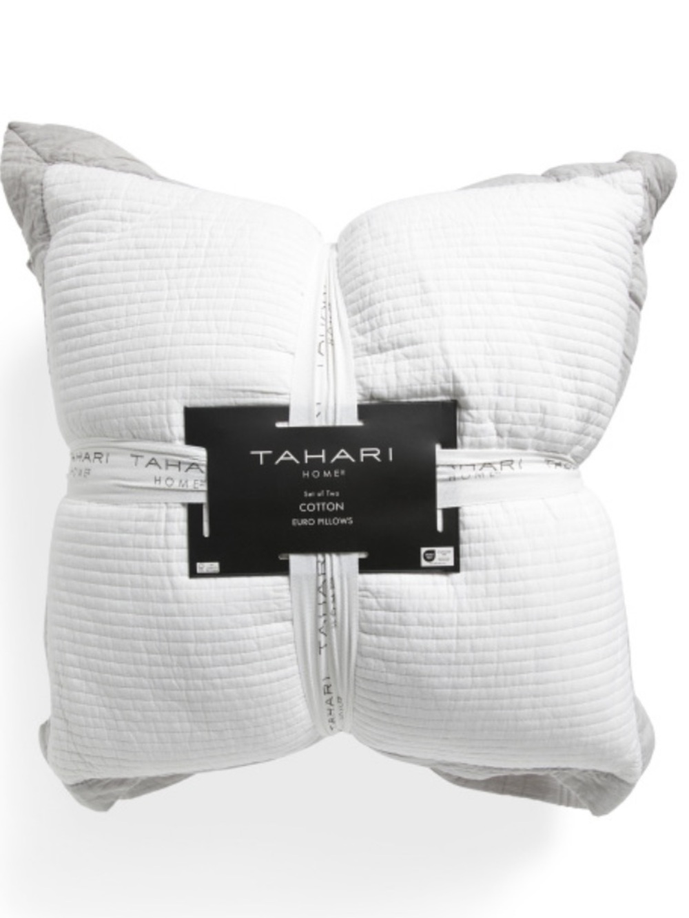 Tahari 26x26 Set Of 2 Cotton Scallop Edge Euro Pillows